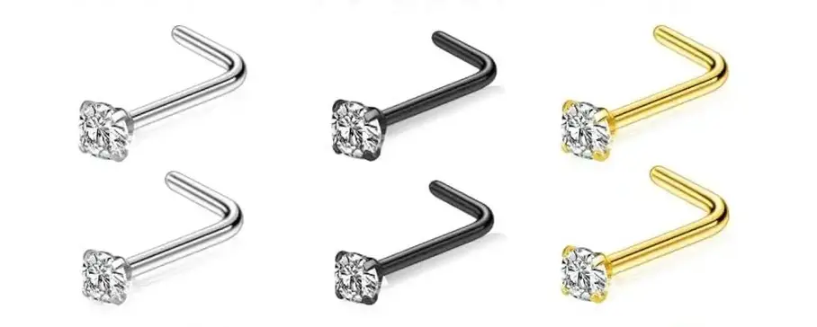 what is a nose stud l shaped nose stud design