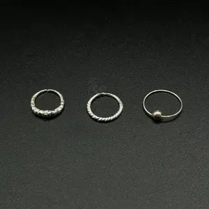 silver nose rings hoops