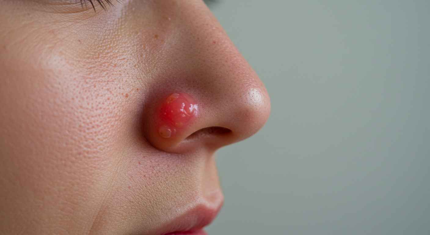 Bump around nose ring - on nose piercing