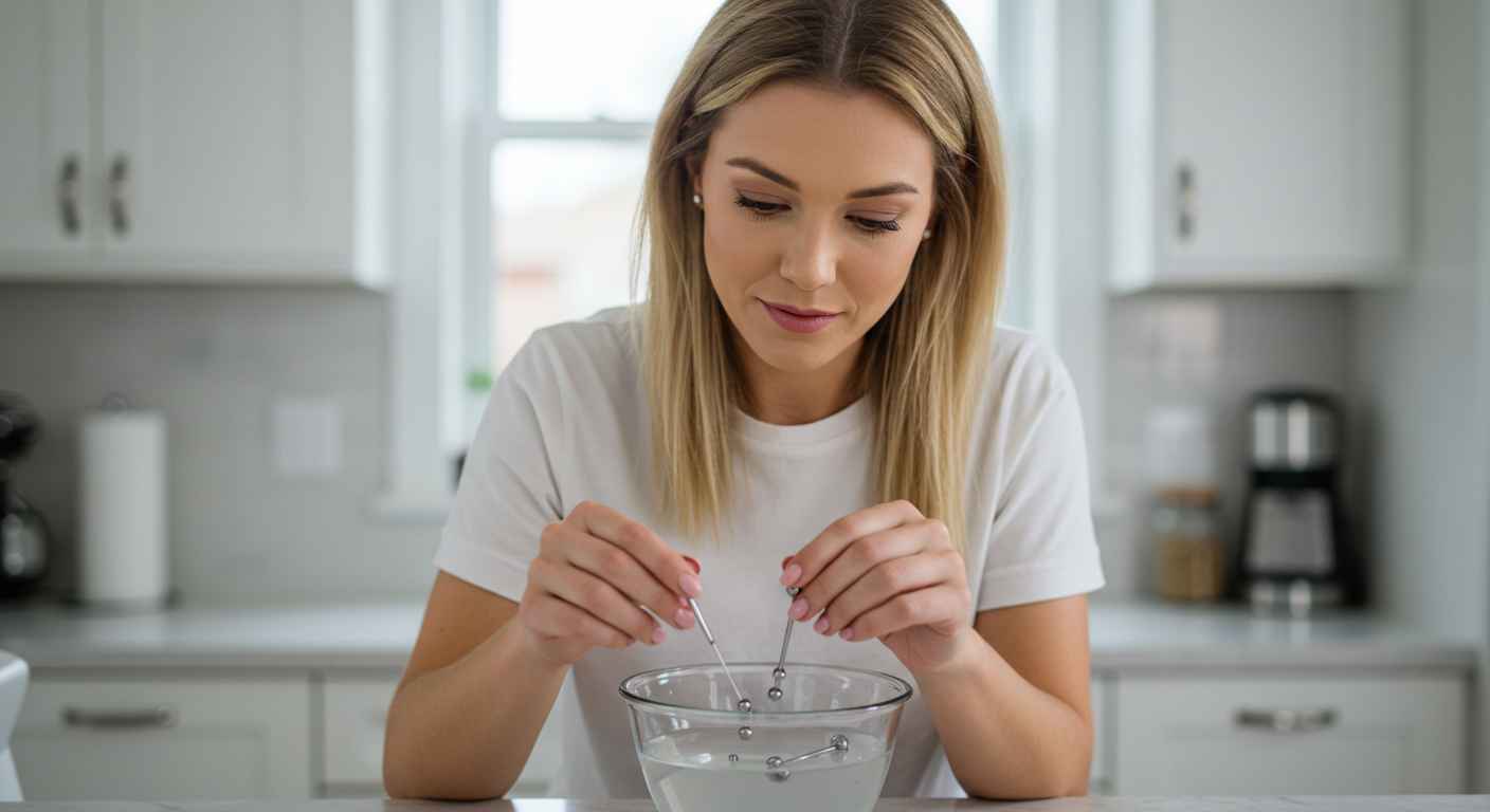 Disinfecting nose ring using saline solution