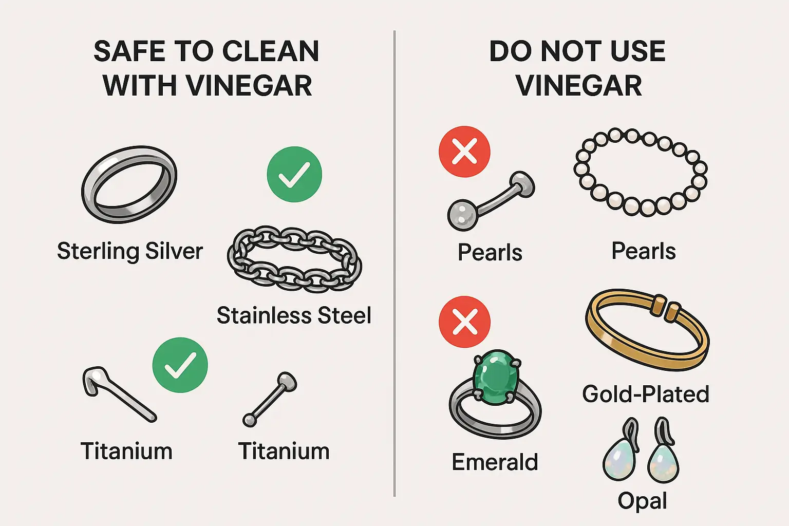 Which are safe with vinegar solution or which are not